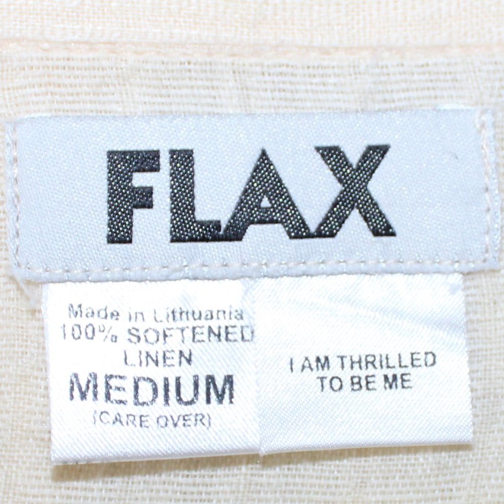Flax Soften Linen Cream Boho Front Button Style T… - image 7